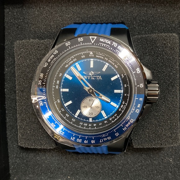 Invicta Other - 49300 - INVICTA Aviator
Men 50mm Stainless Steel Black Blue dial VD78 Quartz